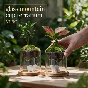 דרך ייחודית terrarium פלנטר גבוה בורסיליקט זכוכית הפוך גביע ההר טרריום אגרטל טרריום עבור מסיבת חתונה הביתה - Product Image 3