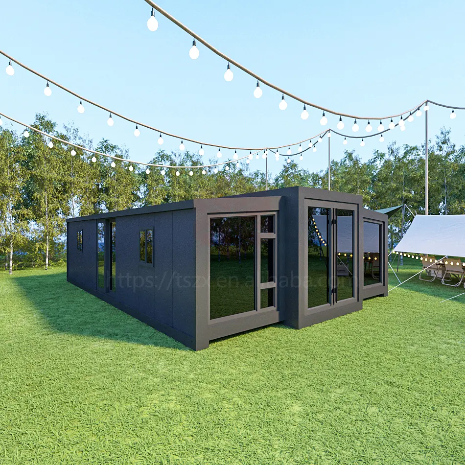 40Ft 20Ft Shipping Villa Extensible 2 5 Bedroom Préfabriqué Container Expandable House À Vendre Maison préfabriquée pliante en acier