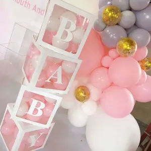 Scatola trasparente Decorazione di Cerimonia Nuziale Del Bambino Doccia Ragazza del Ragazzo Rifornimenti Del Partito Evento Prima Festa Di Compleanno Decor Baby Shower