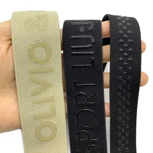 Fascia elastica in tessuto di stampa in silicone con Logo del marchio di moda in Nylon elastico ad alta resilienza personalizzato in poliestere Spandex