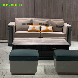 Lujoso sofá moderno de estilo italiano con sillón reclinable-Comodidad de cuero beige para villas y discotecas, de estilo moderno, de lujo, de estilo beis, para el 2017 - Product Image 2