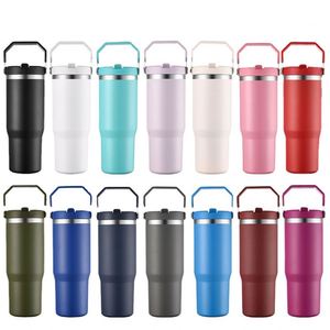 Generic 20/30oz Insulated Car Tumbler with Straw & Handle Stainless Steel Custom Water Cup for Car Travel - Product Image 2