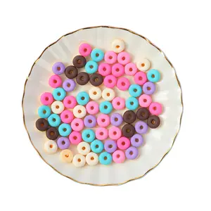 Simulation Food Play Resin Colored Donuts Resin Charms For Slime Filler Dollhouse Diy Craft Phone Case Hairclip Fridge Keychain