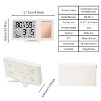 Thermomètre hygromètre numérique LCD miniature d'intérieur en ABS, personnalisable avec logo, pour bureau/mur, idéal pour les cadeaux promotionnels d'entreprise