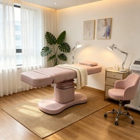 Table de massage électrique à 3 moteurs, lit de beauté réglable en hauteur, mobilier de salon, lit de spa inclinable pour esthéticienne