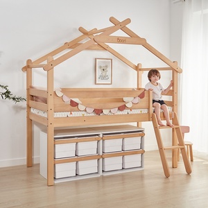 <span class=keywords><strong>Lit</strong></span> mezzanine individuel moderne en bois pour enfants, facile à assembler soi-même, pour chambre et appartement - Product Image 2
