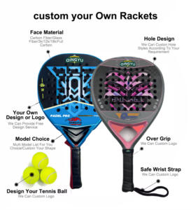 Raquetas de Tenis de Fibra de Vidrio con Logotipo <span class=keywords><strong>Royal</strong></span> <span class=keywords><strong>Padel</strong></span> 12K, Forma de Diamante, Empuñadura de EVA, Material de Red de Nailon, Ligeras, Venta al Por Mayor a Precio Económico - Product Image 2