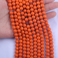 Perles naturelles en pierre de corail de forme ronde pour la fabrication de bijoux