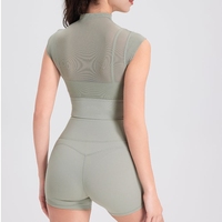 Ensemble de vêtements de yoga en maille sexy Ensemble de vêtements de yoga nus Ensemble de shorts de sport Peach Butt Lift
