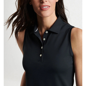 Vente en gros de polo sans manches de haute qualité pour femmes, fourniture en vrac, 100% coton peigné, respirant et tricoté - Product Image 3