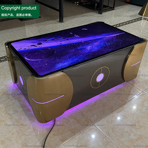 Ensemble de mobilier de boîte de nuit : banquette en PU bleu, table basse lumineuse à LED, canapé de luxe pour KTV, <span class=keywords><strong>bar</strong></span>, pub et lieux de divertissement - Product Image 4