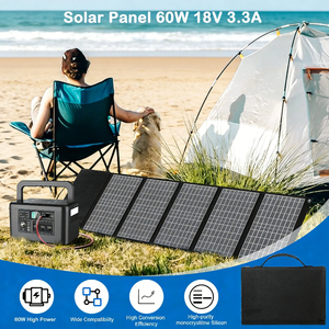 Panneau solaire pliable haute performance pour l'extérieur, 60W, IP65, étanche, Alecter Solar Black, efficacité 23%, charge fiable - Product Image 6