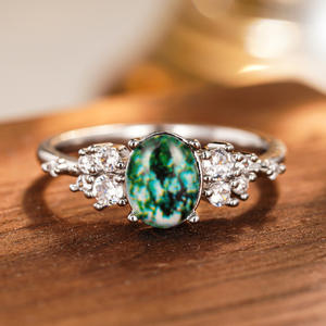 Bague en or blanc A108 avec diamant de taille ovale, couleur D naturelle, bijoux de fiançailles pour femmes - Product Image 5