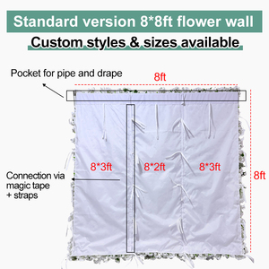 Pannelli Murali Floreali 3D con <span class=keywords><strong>Rose</strong></span> Bianche Artificiali per Sfondo Matrimonio Compleanno Evento Decorazione Scena Commerciale - Product Image 5