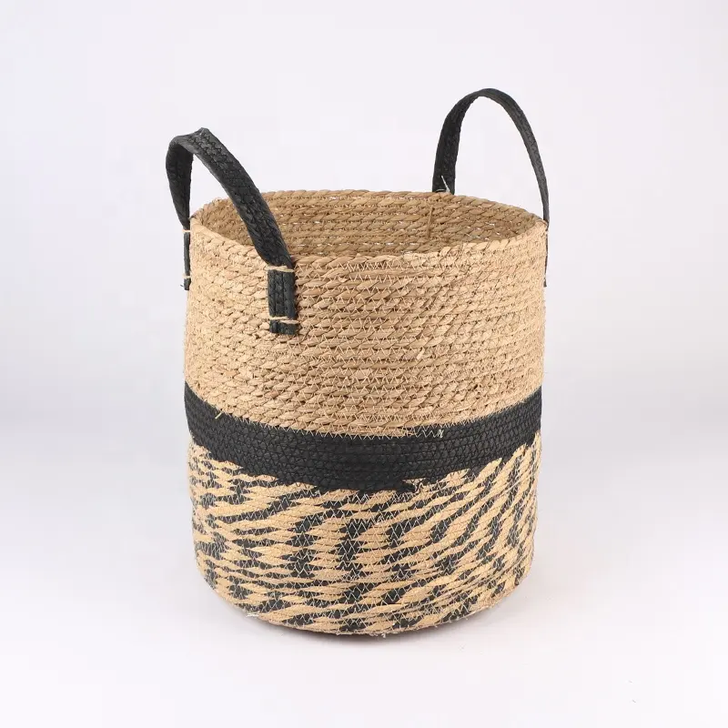 Handmade Factory Price Sustainable Multi Functional Jute With Seagrass Storage Baskets Fruit Basket