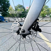 Vélo de route en carbone T800 WheelTop TX avec transmission électronique sans fil, 24 vitesses