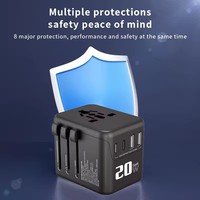Adaptor Perjalanan Universal All in One Adaptor Perjalanan Internasional Colokan Pengisi Daya Ponsel Multiport USB Tipe C Pengisi Daya UK,EU,AU,US