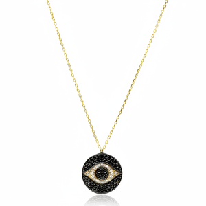 Collier en argent Sterling 925 pour femmes, rond en forme d'œil, avec perles, fait à la main, turc - Product Image 2