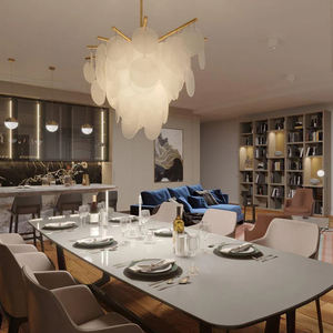 Lámpara de Araña de Cristal Moderna para Sala de Estar, Metal Latón, Cristal Esmerilado, LED, Venta Directa de Fábrica, <span class=keywords><strong>Precio</strong></span> al por Mayor, Lámpara de Araña Nimbus - Product Image 4