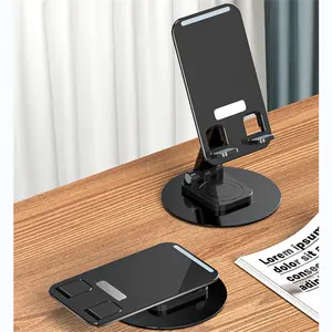 Настольная двойная Складная 360 Вращающаяся подставка для планшета для мобильного телефона из алюминиевого сплава для офисного стола