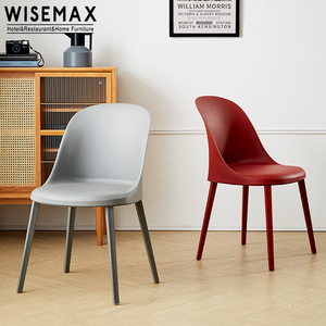 Muebles de Comedor Modernos WISEMAX, <span class=keywords><strong>Silla</strong></span> de Comedor Redonda con Cojín, <span class=keywords><strong>Silla</strong></span> Económica de Plástico PP Ligero sin Brazos - Product Image 2