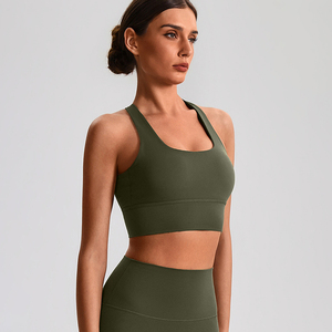 Nuovi Colori <span class=keywords><strong>Reggiseno</strong></span> Sportivo da Donna a Doppia Fascia con Scollo a U e <span class=keywords><strong>Spalline</strong></span> <span class=keywords><strong>Sottili</strong></span> per Yoga e Palestra - Effetto Seconda Pelle - Product Image 6