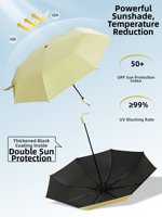 Parapluie manuel 8 baleines, revêtement noir, 4 sections, pliable, protection solaire et pluie, imperméable, pour femmes, vente en gros, usine source Chine
