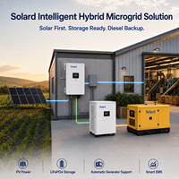Système d'énergie hybride solaire-générateur diesel SLD-HES Series Solard avec batterie LiFePO4, micro-réseau, puissance personnalisée, silencieux