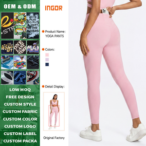 High Quality Custom Logo High Waist Tummy Control Yoga Pants Women Breathable Gym Leggings - Product Image 1
