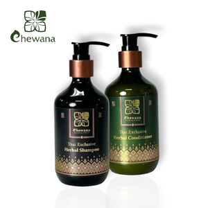 แชมพูและครีมนวดผมสมุนไพรไทยสูตรพิเศษ 280 มล. ชุดดูแลเส้นผม ทำความสะอาดเส้นผมและหนังศีรษะอย่างอ่อนโยน ให้ผมหนาและเงางาม - Product Image 1