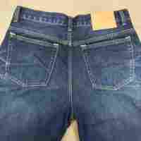Jean en denim personnalisé, délavé effet neige/sel/monkey, 100% coton, taille mi-haute, coupe ample, coupe bootcut, style décontracté vintage, effet vieilli, été/automne/printemps