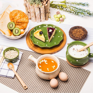 Juegos de vajilla de cocina clásica, cuenco de cerámica, platos de cena de porcelana pintados a mano - Product Image 3