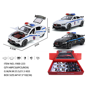 1:24 grande G 1:32 polizia pattugliatore veicolo in lega pressofusa modello di poliziotto con Pull-Back aperto a 6 porte per esposizione russa - Product Image 4