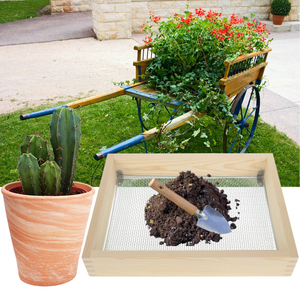 Tamis à terre carré en bois renforcé de 15,7 x 11,8 po avec pinces métalliques, tamis à compost robuste pour le jardinage – Fourniture directe usine - Product Image 6