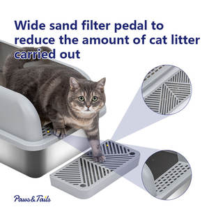 Caixa de areia para gatos em aço inoxidável, fácil de limpar, ideias para novos produtos, evita respingos externos - Product Image 3