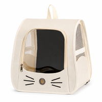 Sac à dos pour animaux de compagnie YAOYUE en nylon rayé avec fenêtre transparente, respirant, pour petits chiens et chats