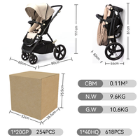 Poussette compacte de luxe Purorigin 2026, poussette bébé, landau, nouveau design, grand espace, poussette de voyage compacte, landau pour bébés