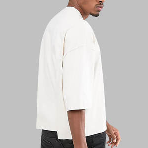 Blank <b>Men's</b> <b>T</b>-<b>Shirts</b> 300gsm Heavy Weight 100% Cotton High Quality Tee <b>Shirts</b> Casual Plain Oversize <b>Cropped</b> Boxy <b>T</b> <b>Shirt</b> <b>Men</b> - Product Image 2