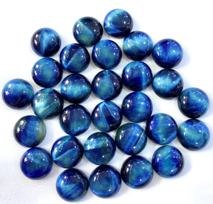 QXB Occhio di <span class=keywords><strong>Tigre</strong></span> Blu (Tinto) Cabochon Rotondi da 14mm Perline Sciolte per Creazione Fai da Te Decorazione Orologi Cina Sacchetto OPP Ingrosso 4mm-30mm - Product Image 1