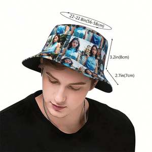 Chapeau Bob Personnalisable avec Impression Photo Dessin Animé – Style Urbain Original pour Hommes et Femmes, Idéal Plage, Pêche et Voyage - Product Image 4