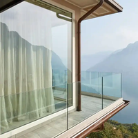 Balustrades en verre trempé sans cadre, fixées au sol, en acier inoxydable, pour une utilisation extérieure moderne