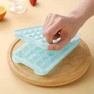 Bandeja para Cubos de Hielo Redondos Azul Cielo con Tapa, 30 Cavidades, Antiadherente, Apta para Congelador, para Uso Doméstico y Comercial - Product Image 2