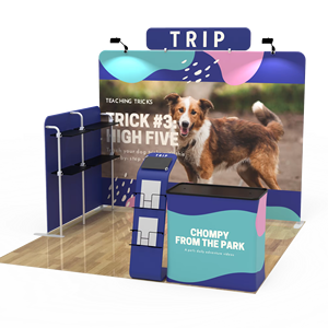 בצד קיר מדפים 10 * 10ft l צורה ניידת מסחר בפינה - Product Image 1