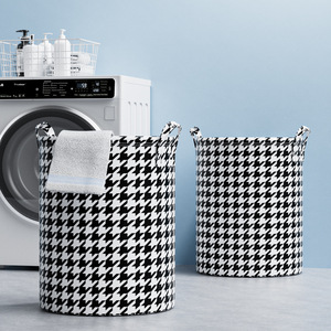 Bathroom <b>Collapsible</b> Non-woven Fabric Laundry Basket Laundry Room Clothing <b>Storage</b> Basket Laundry Hamper Bucket - Product Image 4