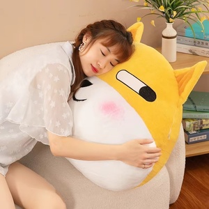 Almohada de Peluche con Forma de Cabeza de Perro, Adorable Peluche de Cabeza de Cachorro Amarillo y Blanco, Ideal para Regalos Familiares para Niños y Niñas - Product Image 6