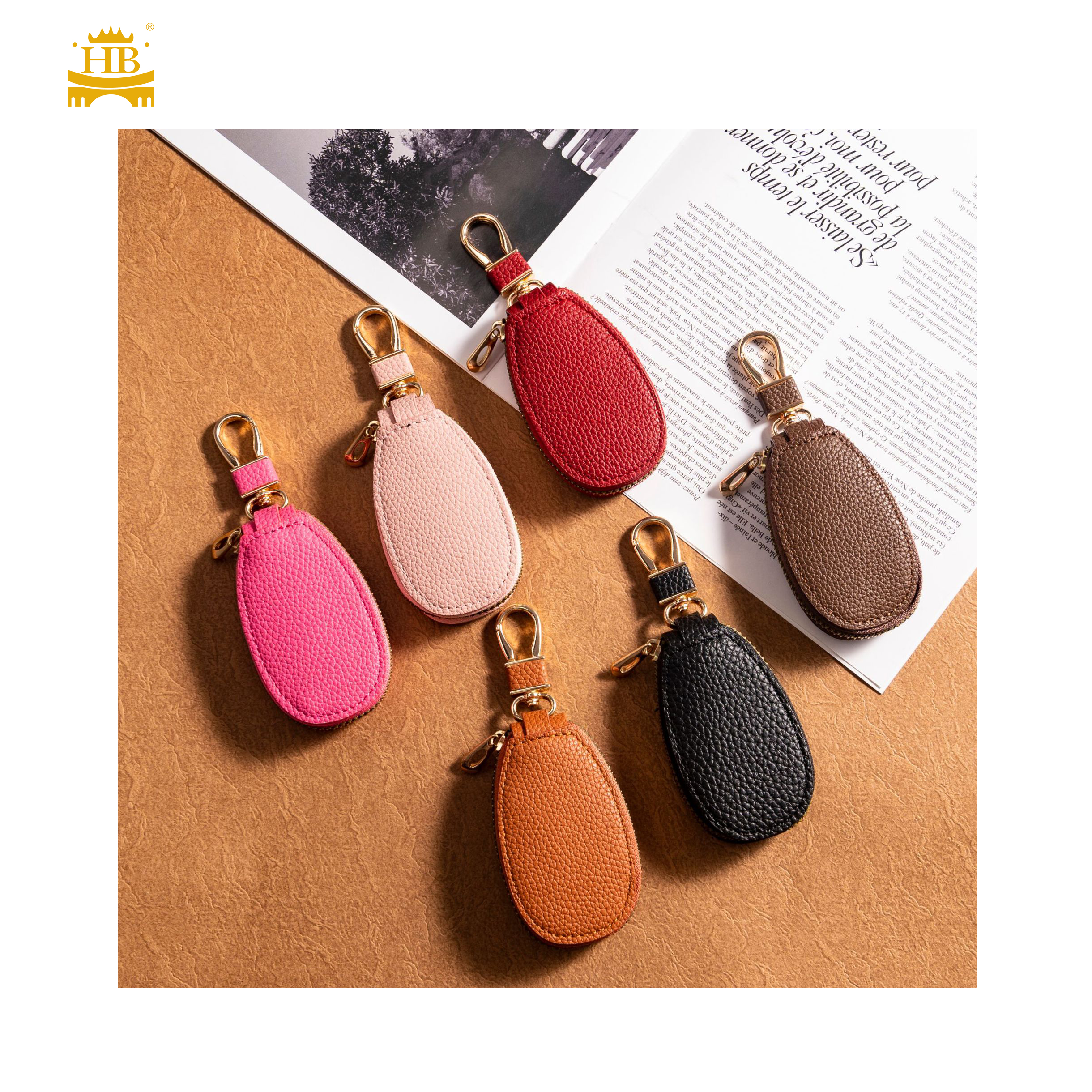 HB Brand Luxury Decoration Leather Car Key Case for Boy and Girl - Guangzhou Hongbao