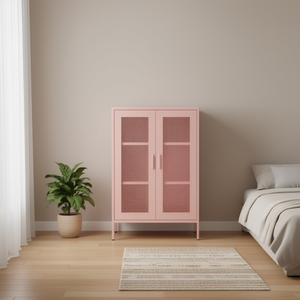 Armadio in Acciaio Rosa 31,5x13,8x40 Pollici, Arredamento Domestico Durevole dal Design Moderno e Minimalista - Product Image 2