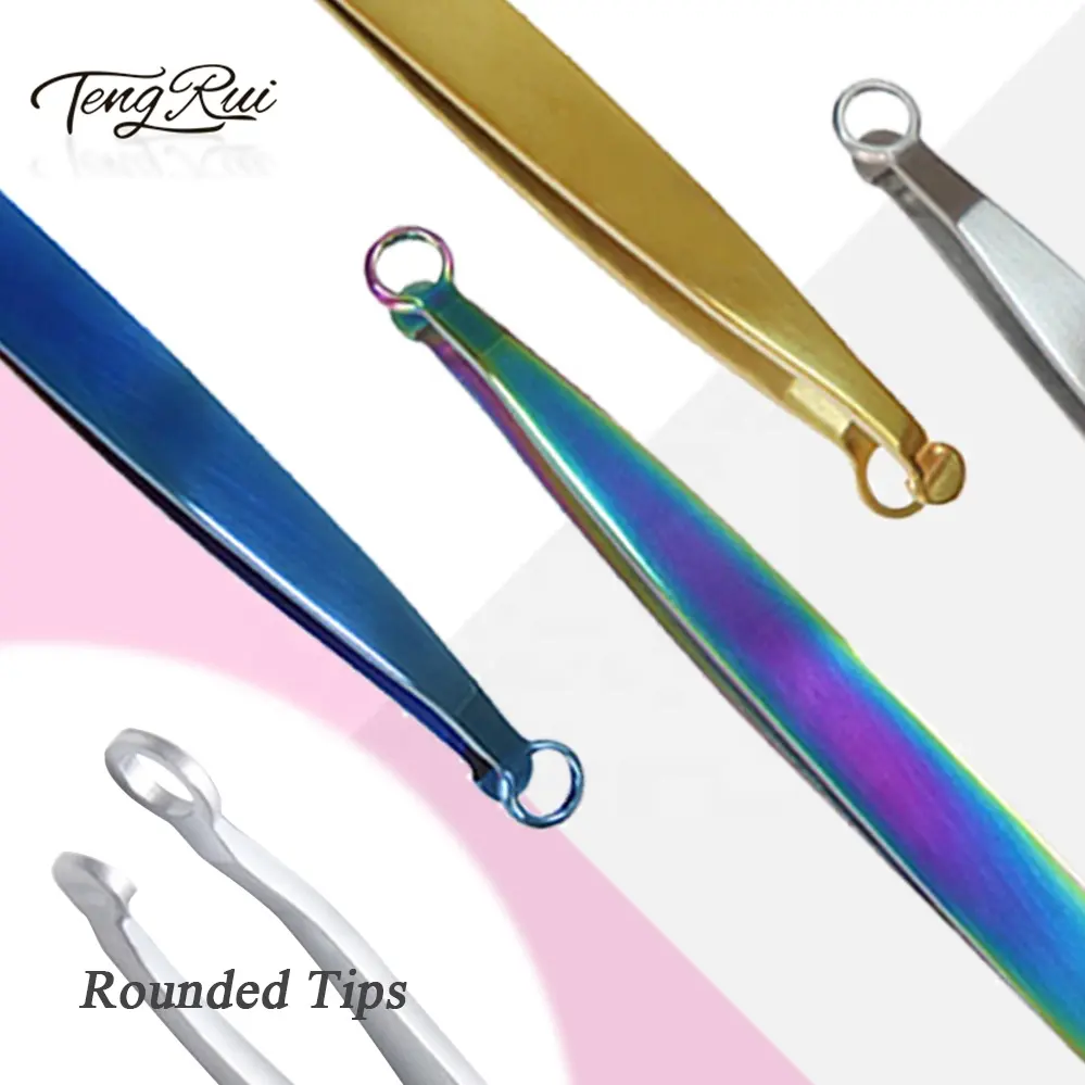 Universal Round Tip Nasal Hair Cut Removal Makeup Tool Stainless Steel Nose Hair Removal Eyebrow Trimming Tweezers