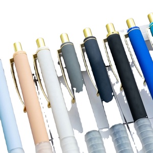 Custom Custom Plastic Ballpoint <b>Pens</b> Black/Blue 1.0mm Medium Point Super Soft Grip Retractable Promotional <b>Pens</b> Novelty - Product Image 3