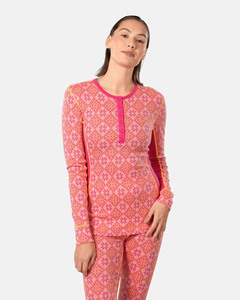 <span class=keywords><strong>Sous</strong></span>-vêtements thermiques en laine mérinos pour femmes, chemise à manches longues Henley, laine mérinos jacquard, ensembles de <span class=keywords><strong>sous</strong></span>-vêtements thermiques à manches longues - Product Image 5